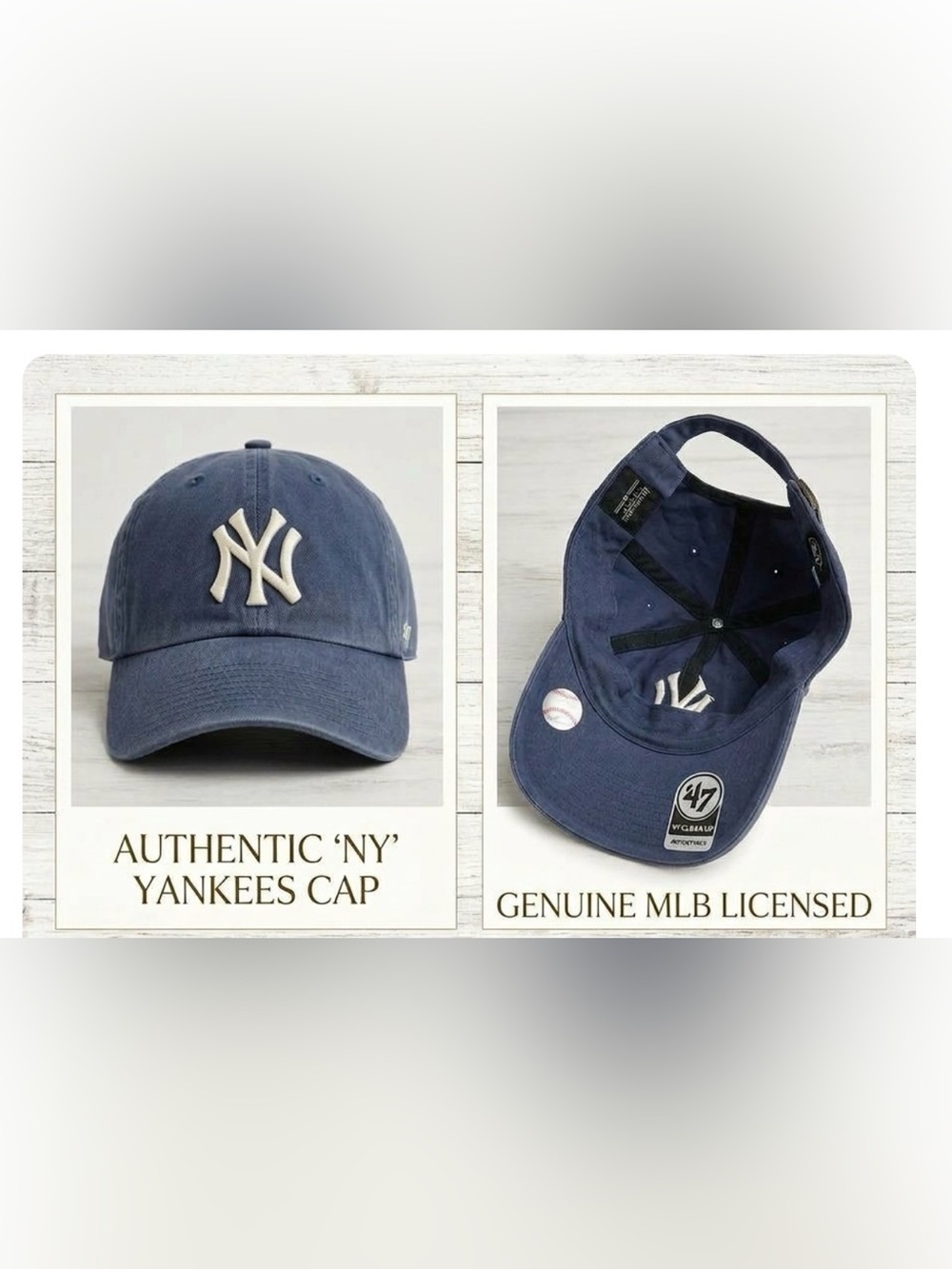 '47 Brand New York Yankees Washed Navy Baseball Cap with White NY Logo